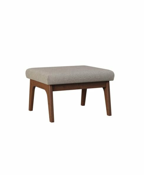Amish Malaya Footstool [Metal standard fabric and Brown Maple wood with a Earthtone stain]