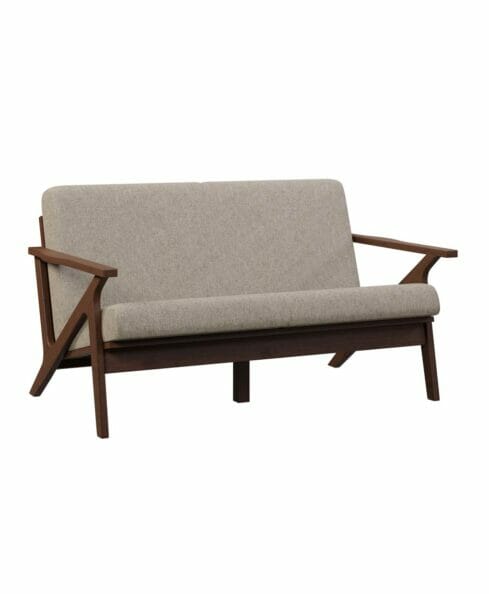 Amish made Malaya Loveseat [Astrid Fabric and Brown Maple with an Earthtone stain]