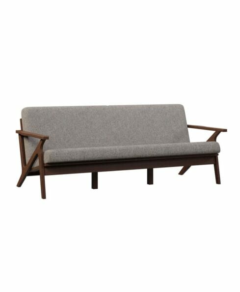 Amish made Malaya Chair [Metal Fabric and Brown Maple with an Earthtone stain]