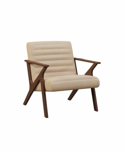 Amish Siesta Chair [Bone standard fabric and Brown Maple wood with a Earthtone stain]