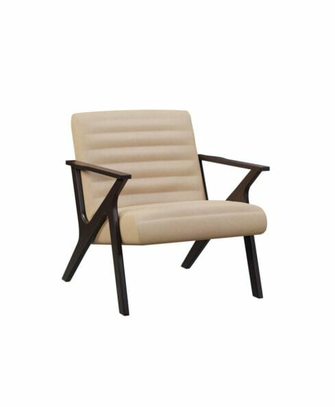 Amish Siesta Chair [Bone standard fabric and Brown Maple wood with a Onyx stain]