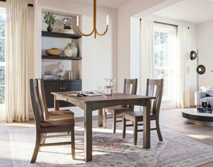 Amish made Heidi Table and Garrison Chairs Room Setting