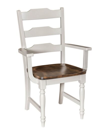 Fargo Amish Chair [Arm chair shown in Brown Maple with RNC-1091 Accessible Beige; seat with SP-166 Weathered Tree Bark stain.]