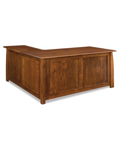 Amish Boulder Creek 5 Drawer L-Desk with Finished Back [FVD-6660L-BC / Finished Back]