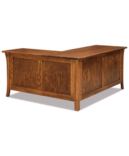 Amish Ensenada 4 Drawer Corner L-Desk with Finished Back [FVD-6660L-EN2PC]
