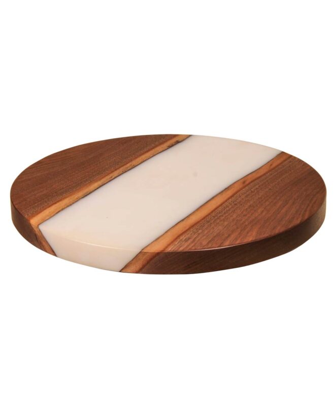 17" Round Lazy Susan in Natural Black Walnut with Oreo Epoxy [L012493]