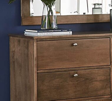 Full flat panel drawers create a clean architectural look.