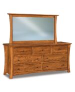 Amish Matison 7 Drawer Dresser (#072) shown with optional JRMT-031 Mirror