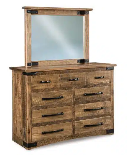 Orewood 9 Drawer Dresser with optional JROW-030 Mirror
