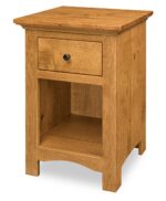 Canton 1 Drawer Open Nightstand [W-01] Shown in Rustic Quartersawn White Oak with a Medium Walnut Finish