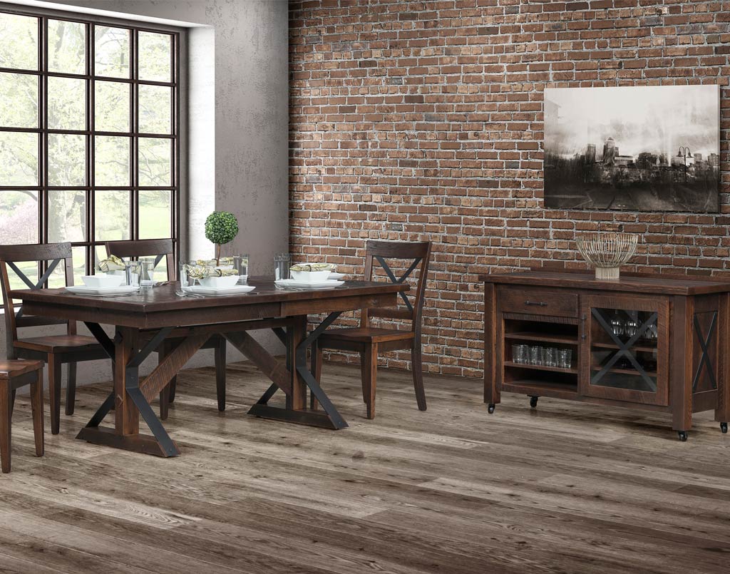 Wellington Barnwood Dining Collection [Shown in Reclaimed Barnwood with a Tavern finish]