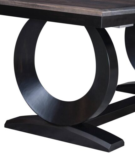 Amish Avery Trestle Table Base Detail [Brown Maple with FC-50240 Carbon top & FC-11047 Ebony base]