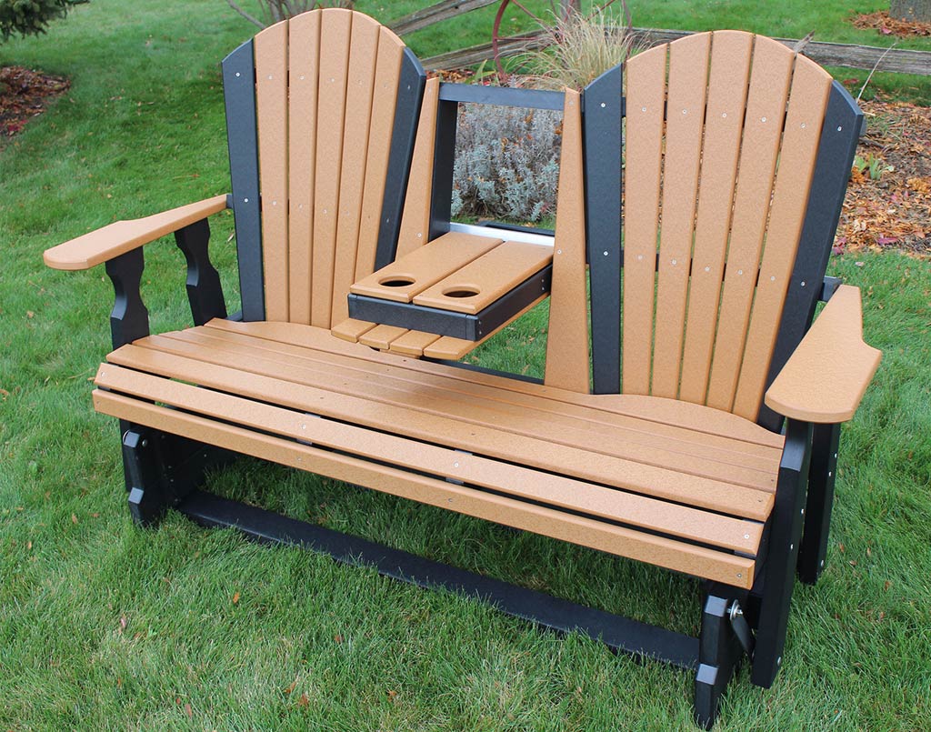 GLIDER STRAIGHTBACK CHAIR - Red Cedar Amish Outdoor Armchair