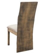 Amish Evergreen Live Edge Chair [Back View / Shown in Wormy Maple with a Bel Air finish and 16-81 Linen standard fabric]