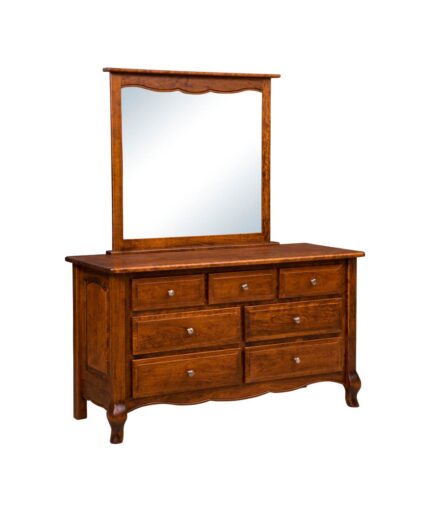 Amish French Country 7 Drawer Dresser [shown with Optional Mirror]