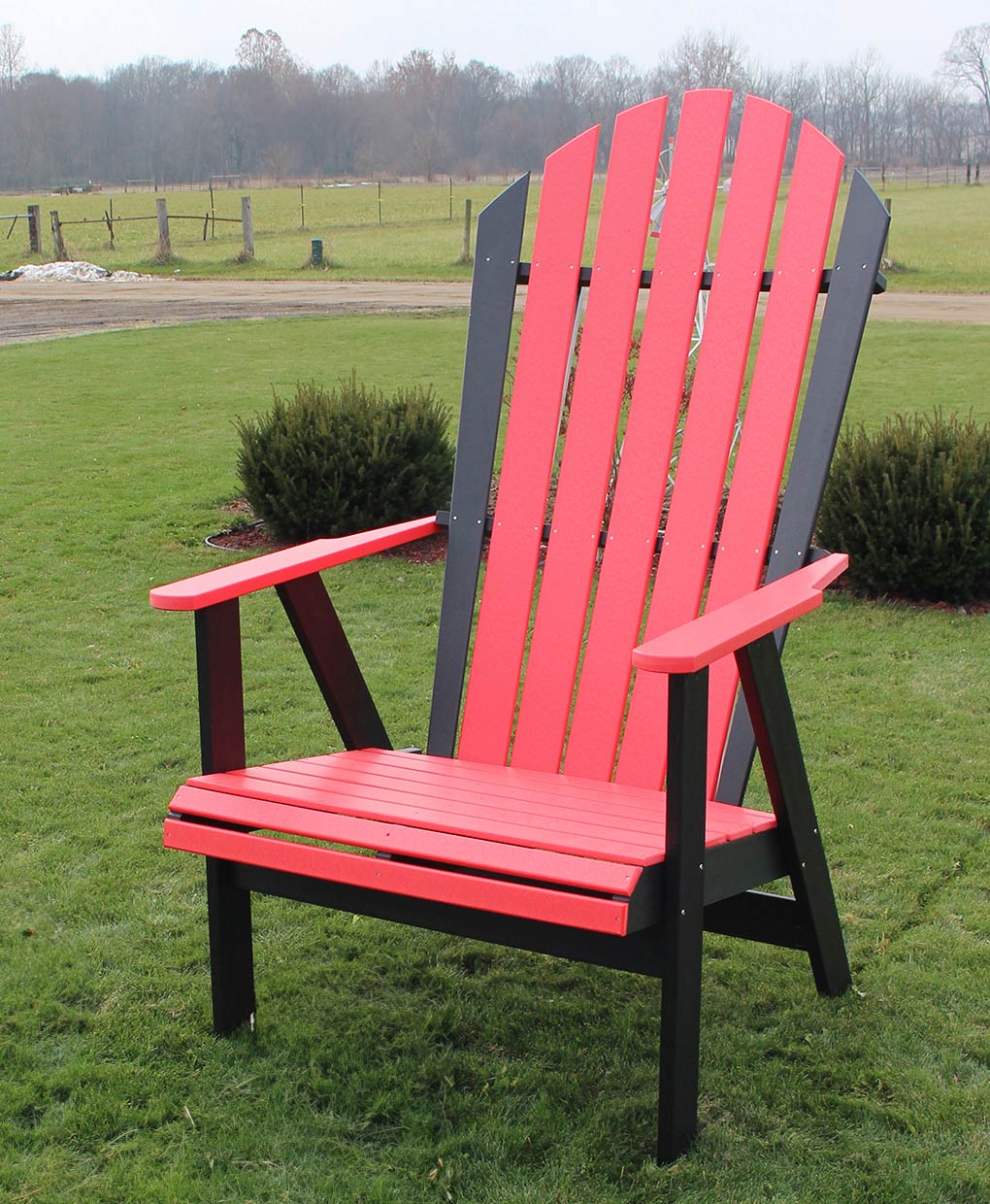 GLIDER STRAIGHTBACK CHAIR - Red Cedar Amish Outdoor Armchair