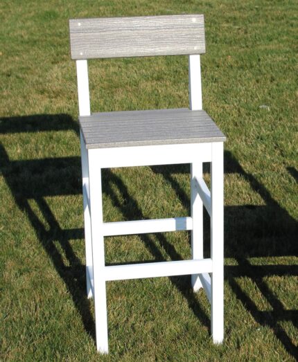 Amish Poly Creekside Chair [Bar Height. Shown in Birch wood grain poly on seat and back, White on frame]
