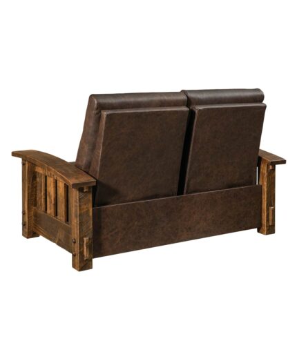 Amish Houston Roughsawn Wallhugger Reclining Loveseat [Back Detail]