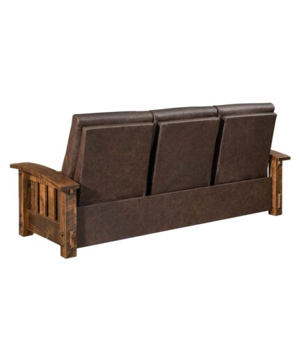 Amish Houston Roughsawn Wallhugger Reclining Sofa [Back Detail]