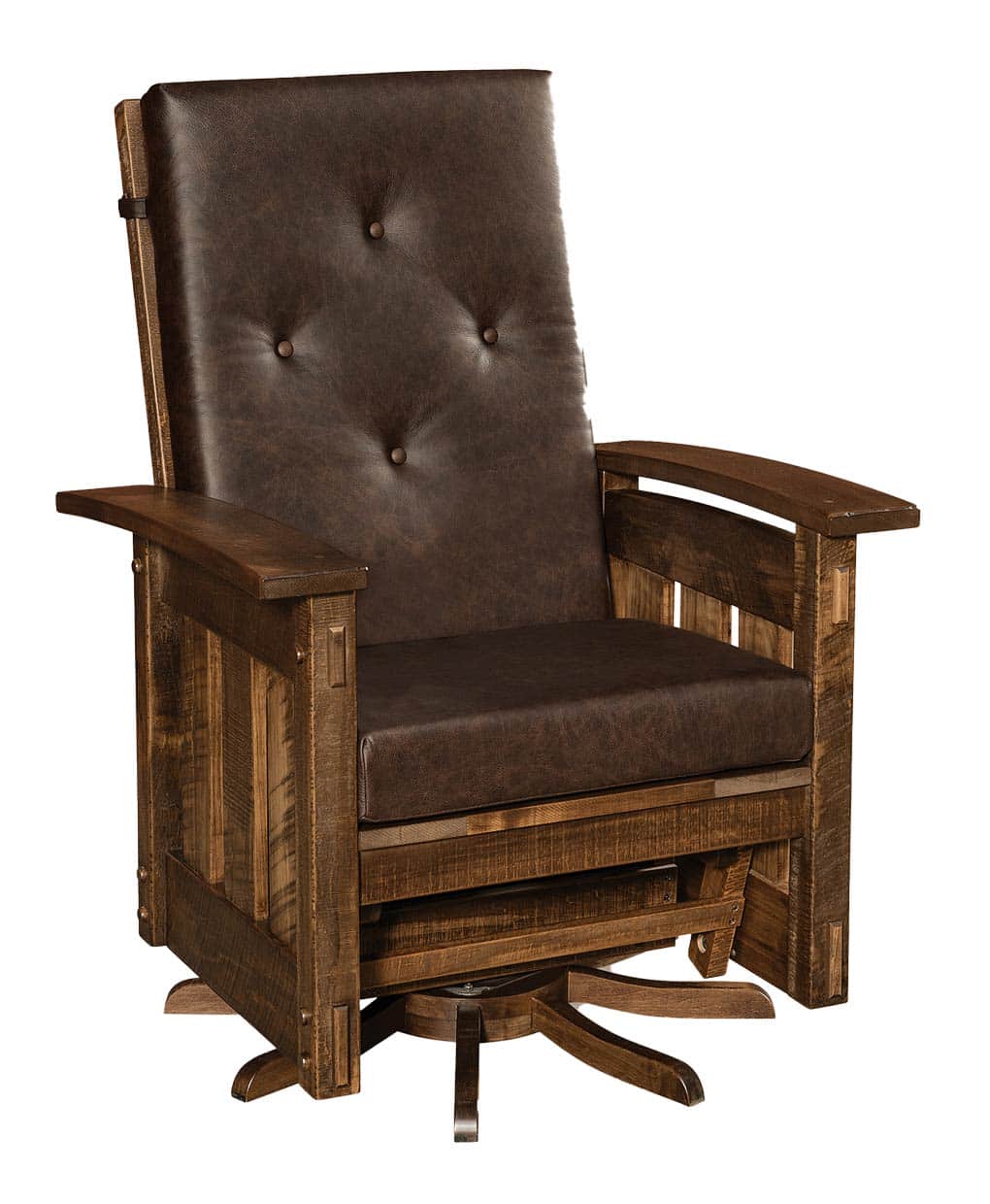 Houston Roughsawn Swivel Glider Amish Direct Furniture