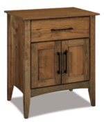 Amish Atlantic 1 Drawer 2 Doors Nightstand [Rustic Cherry with a Bel Air finish]