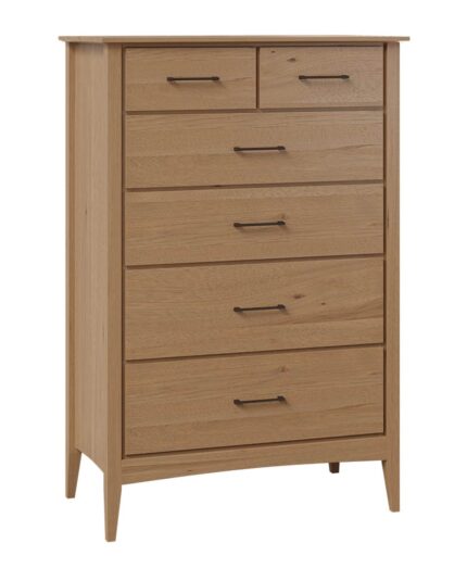 Amish Atlantic 6 Drawer Chest [Shown in Rustic Hickory with a Tundra finish]