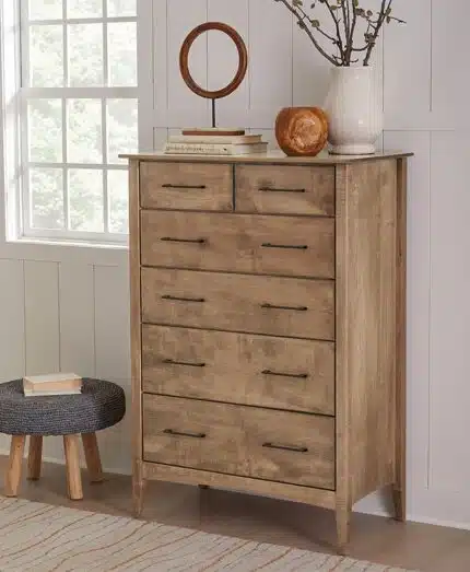 Amish Atlantic 6 Drawer Chest [Shown in Brown Maple with a Sandstone finish]