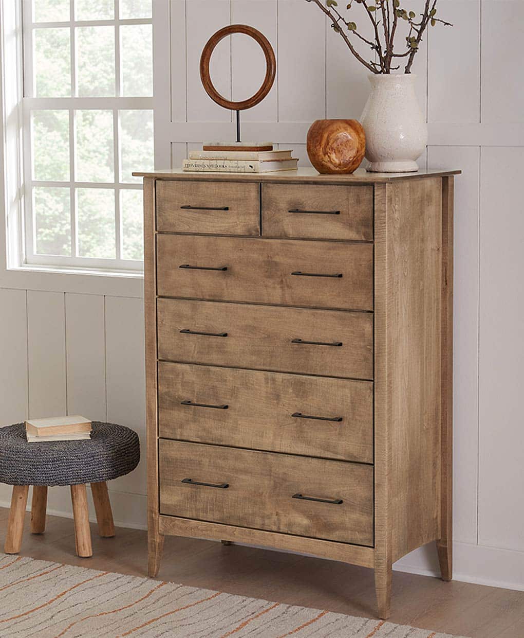 Amish Atlantic 6 Drawer Chest [Shown in Brown Maple with a Sandstone finish]