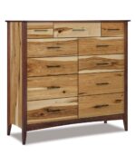 Amish Atlantic 11 Drawer Chest [Shown in Rustic Cherry with Natural on sides and drawer fronts and Old Museum on top and frame]