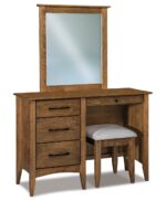 Amish Atlantic 4 Drawer Vanity Table [Cherry with a Sandstone finish]