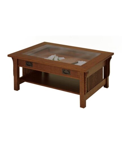 Amish Landmark Glass Display Coffee Table [LM3038GLC]