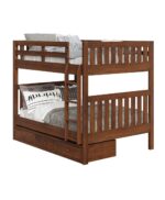 Amish Franklin Bunk Bed [Shown with optional short ladder and roll away drawers]