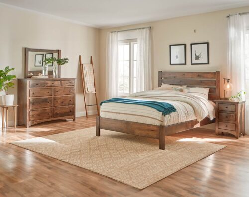 Amish Troy Bedroom Set [Shown in Rustic Hickory with a Shadow finish]