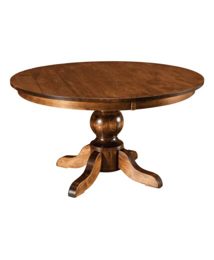 Amish Carson Pedestal Table [Shown in Distressed Brown Maple with a Lite Asbury finish]