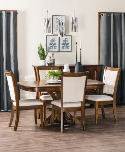 Amish Granite Pedestal Table Set