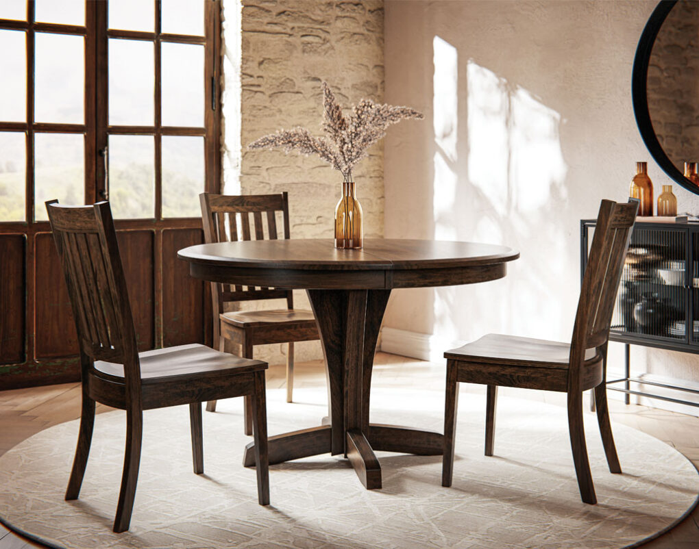 Amish Amish Uvalde Pedestal Table Set
