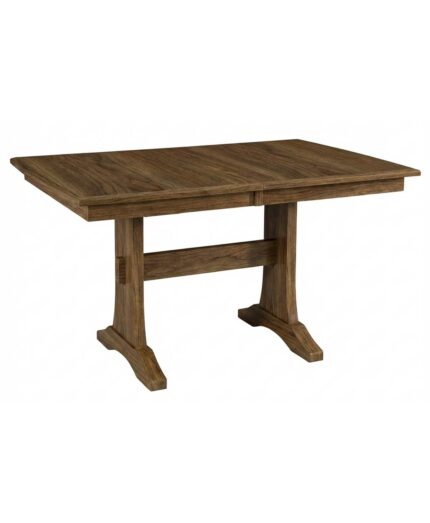 The Sadie Trestle Table showcases a solid wood, handcrafted design with a sturdy trestle base and clean lines, perfect for dining.