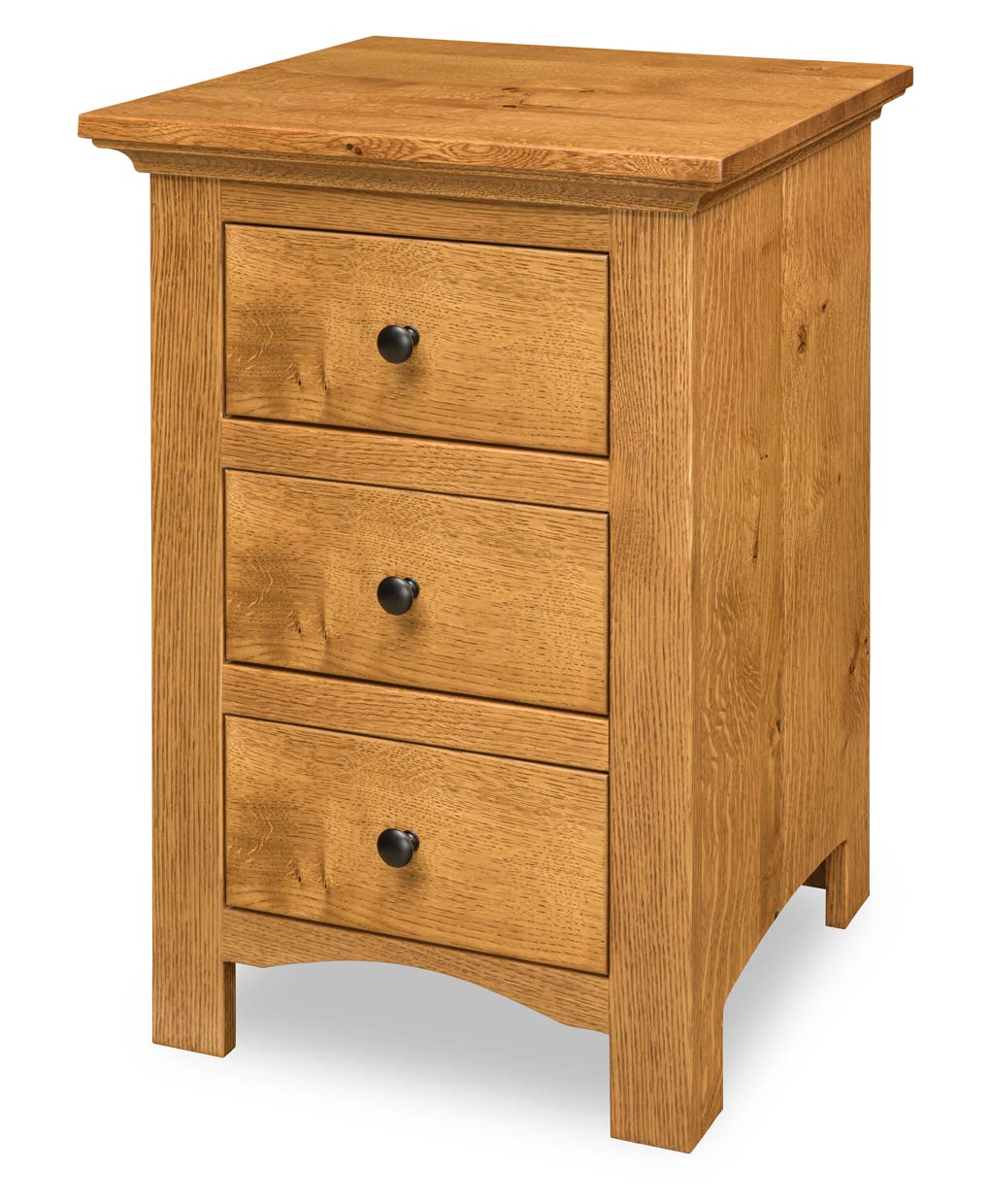 Amish Canton 3 Drawer Nightstand