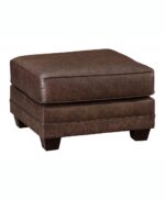 Amish Ellington 26" Footstool [Texas Leather and Brown Maple with Ebony]
