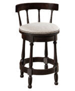 Amish Cosgrove Bar Stool with Easton Back [Brown Maple with a Onyx finish, C2-34 Melody Performance Fabric]