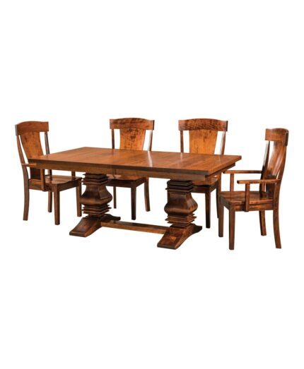 Amish Scottville Trestle Table with Woodmont Chairs