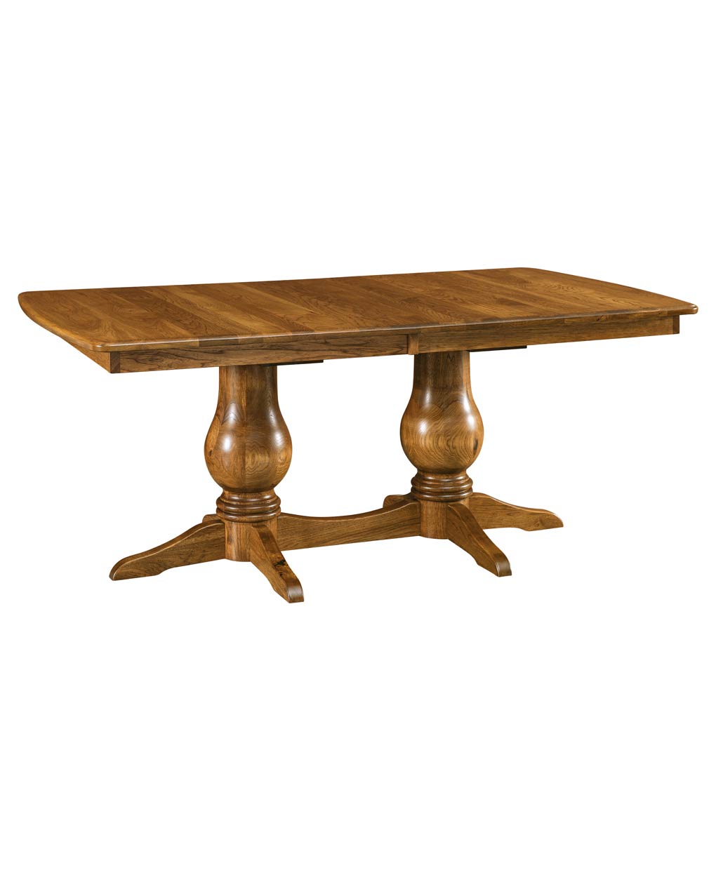 Amish Auburn Double Pedestal Table