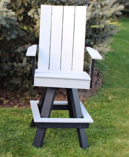 Poly Joya Swivel Bar Chair [Dove Grey and Black]