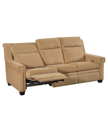 Amish Remington Power Sofa Recliner with Tilt Headrest [Reclined]