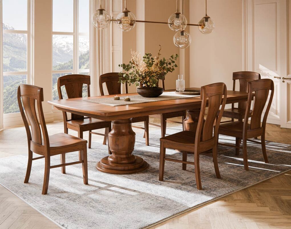 Burlington Double Pedestal Table [Shown with Ramsey Chairs]
