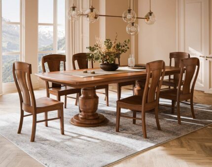 Burlington Double Pedestal Table [Shown with Ramsey Chairs]