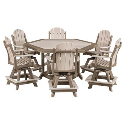 Amish Hexagon Poly Table [Shown in Counter Height with Malibu Swivel Chairs]