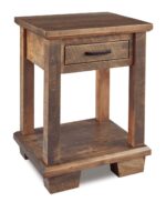Amish Burlington 1 Drawer Open Nightstand [Shown in Rough Sawn Wormy Maple with a Sandstone finish]