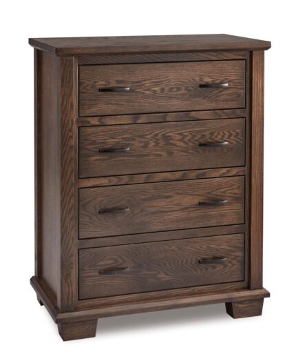 Amish Burlington 4 Drawer Chest [Shown in Red Oak with a Charwood finish]