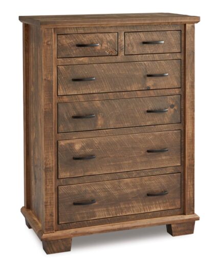 Amish Burlington 5 Drawer Wide Chest [Shown in Brown Maple with a Sandstone finish]